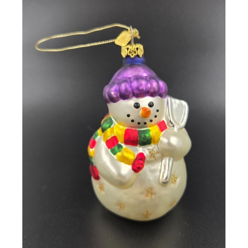 Vtg Partylite CHRISTMAS TREE Ornament Snowman Retired with Tiny Gold Tag